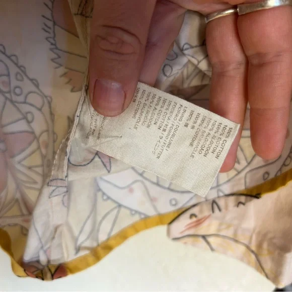 Anthropologie Let Us Be Poplin Whimsical Puff Sleeve Babydoll Blouse with Ruffle - Picture 10 of 13